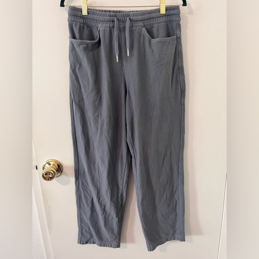 Athleta Farralon Pants Straight Leg Track Pants Blue - Gray Small